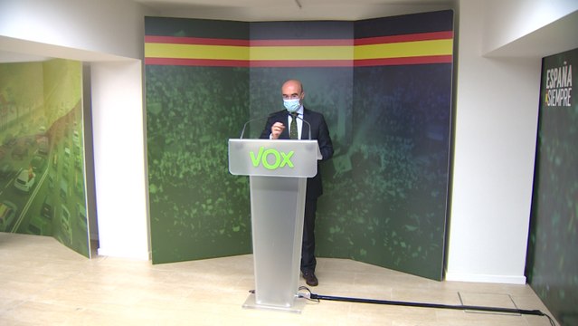 Rueda de prensa del portavoz de la ultraderecha, Jorge Buxadé