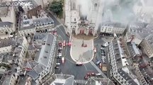 Un drone filme la cathédrale de Nantes après l'incendie