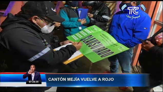 El cantón Mejía vuelve a semáforo rojo