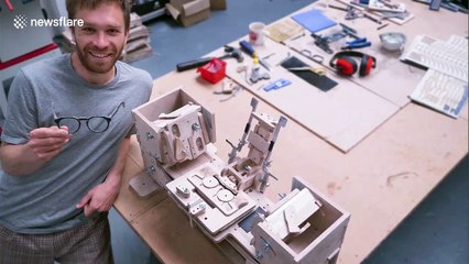 UK designer creates sunglasses from waste denim with custom assembly tool