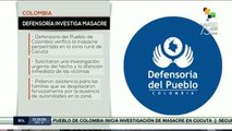 Defensoría del pueblo de Colombia verifica masacre en Cúcuta