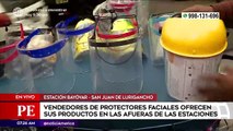 Primera Edición: Vendedores ofrecen protectores faciales en exteriores de estaciones