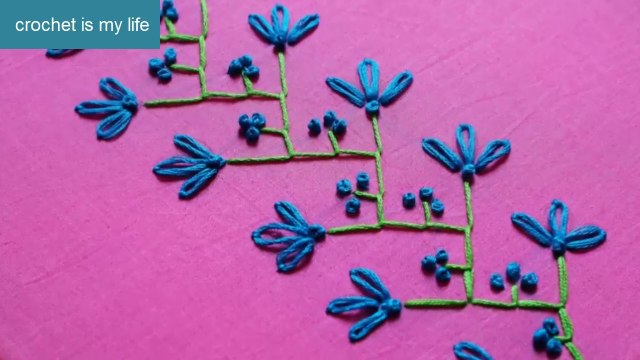 Hand Embroidery - Easy & Beautiful Border Design for Kameez- Kurtis- Saree - Dupatta