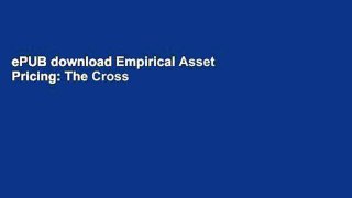 ePUB download Empirical Asset Pricing: The Cross Section of Stock Returns Best