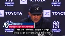 Boone making 'tough decisions' as he finalises his Yankees roster