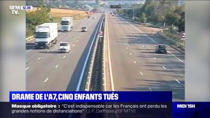 Les images de vidéosurveillance de l'accident survenu sur l'A7 ce lundi