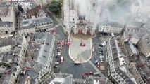 Fire hits 15th-century cathedral in western French city of Nantes