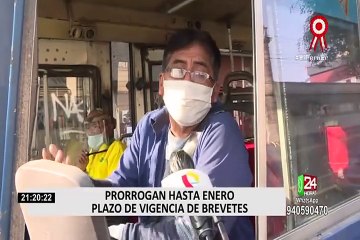 Prorrogan plazo de vigencia de brevetes hasta enero de 2021