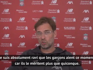 Liverpool - Klopp : "Lever le trophée, c'est comme Noël"