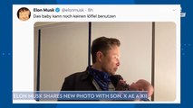 Elon Musk Shares New Photo of Son X AE A-Xii on Twitter: 'The Baby Cannot Use a Spoon Yet'