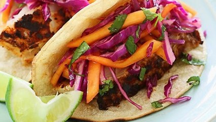 (S2E14)  Blackened Fish Tacos with Cabbage Mango Slaw