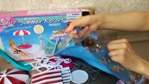 Gloria Summer Resort Water Fun Unboxing - Barbie doll pool party play set تجمع دمية باربي