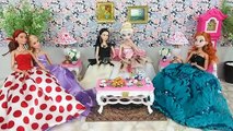 Queen Elsa Anna Barbie Tea Party New Sofa setバービー お茶会Barbie Festa do Chá,búp bê barbie tiệc trà