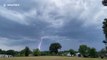 Nearly a dozen lightning bolts strike in succession in Sumerduck, Virginia within seconds