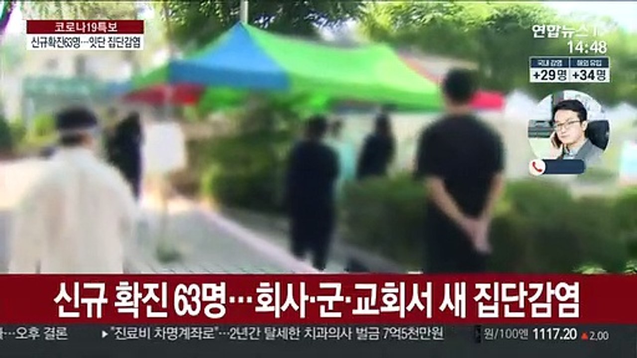 신규 확진 63명…회사·군·교회서 새 집단감염
