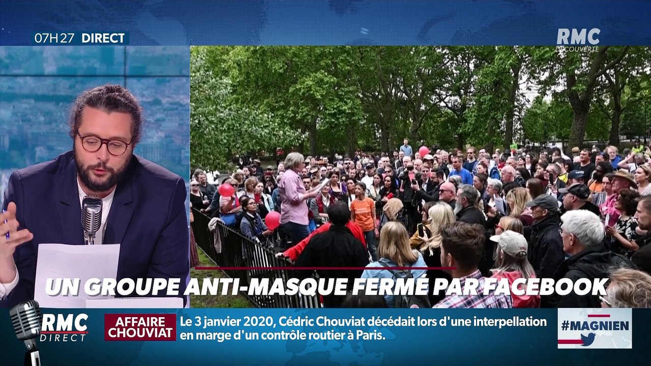 #Magnien, la chronique des réseaux sociaux : Un groupe anti-masque fermé par Facebook - 22/07