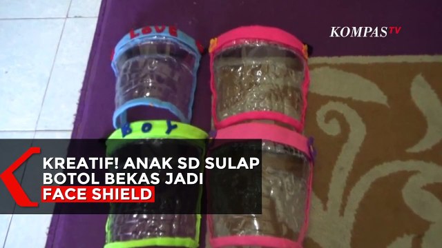Kreatif! Anak SD Sulap Botol Bekas Jadi Face Shield, Dijual Rp 2.000