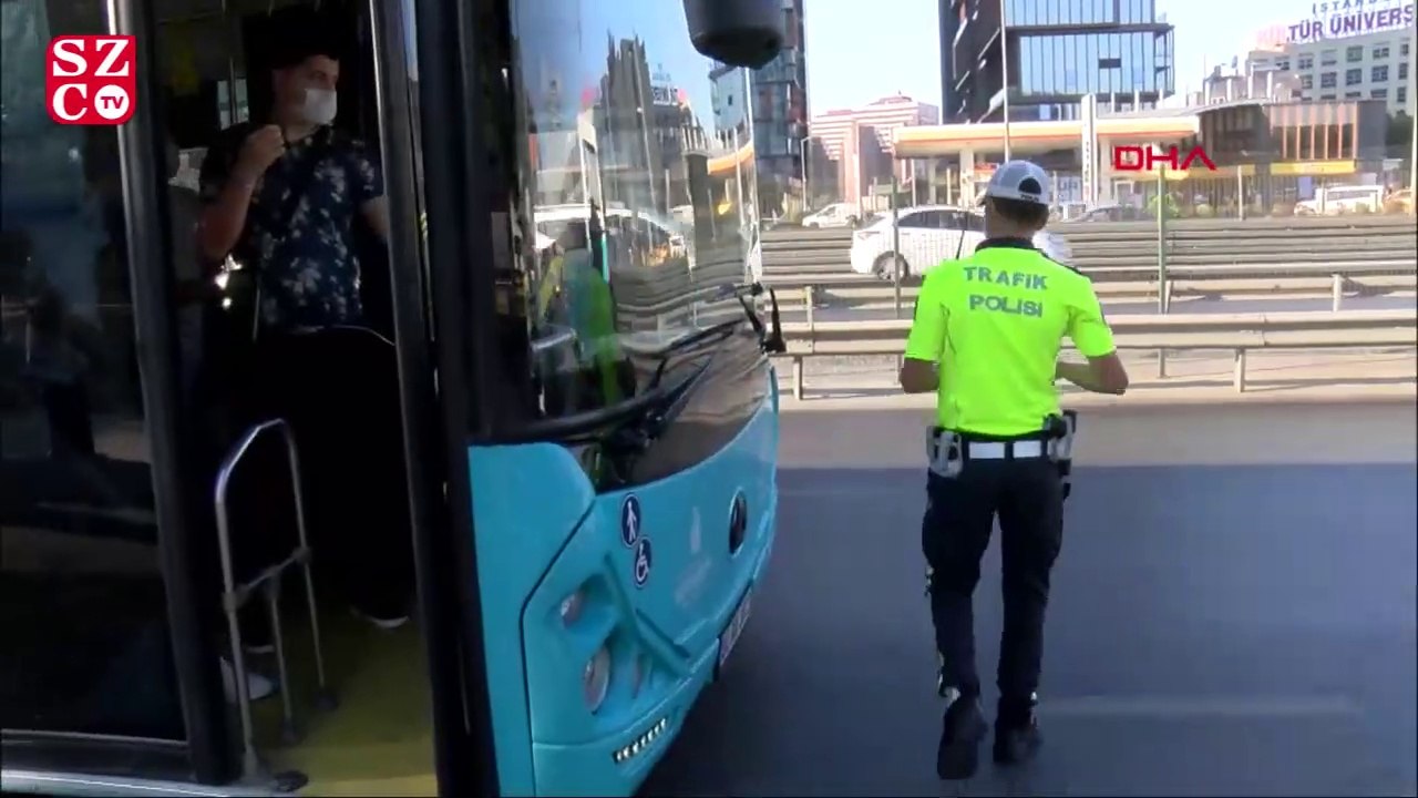 Yenibosna'da fazla yolcu alan İETT şoförüne ceza kesildi