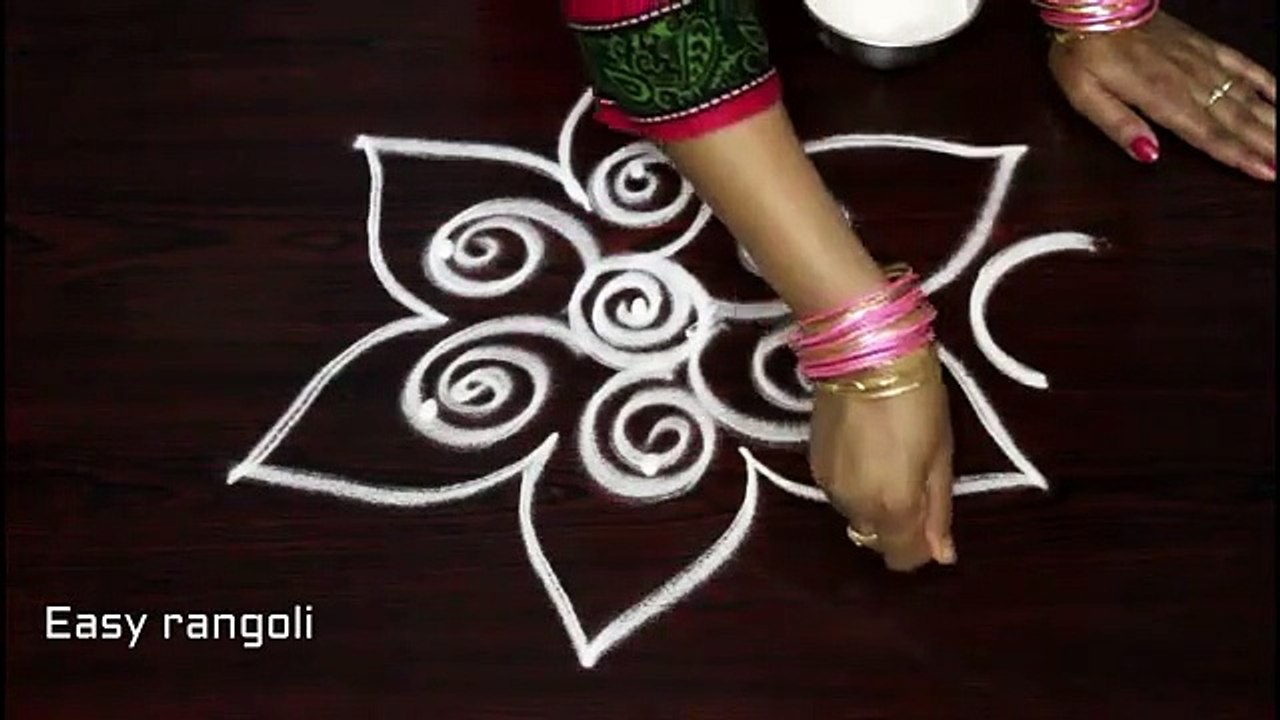 creative friday kolam, designs for varalakshmi vratham, - friday muggulu designs ,- easy rangoli design (1)