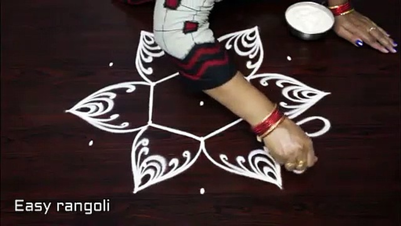 creative friday, kolam designs with, 5x3 dots ,- rangoli art designs