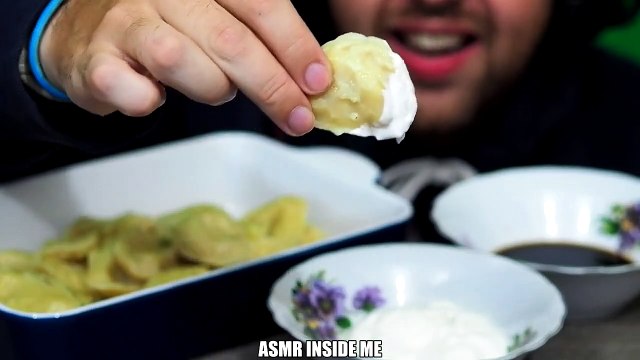 ASMR POTATO DUMPLINGS + SOUR CREAM+ SOY SAUCE | EATING SOUND (NO TALKING) #RELAX #MUKBANG