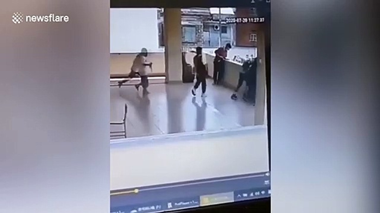 High school boy falls from second floor ledge while practising basketball shots
