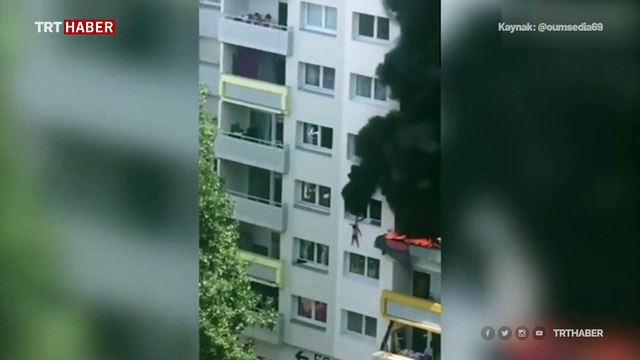 İki çocuk yangından atlayarak kurtuldu