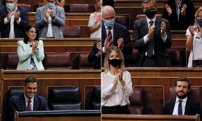 El "pasillo" a Sánchez en Moncloa desata una guerra de aplausos en el Congreso