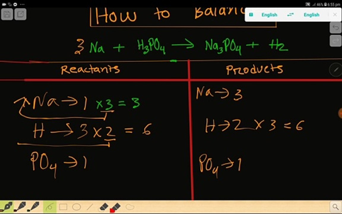 How to Balance Na+H₃PO₄ ----------->   Na₃PO₄ +H₂