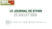 Journal de 07 heures du 22 juillet 2020 [Radio Côte d'Ivoire]