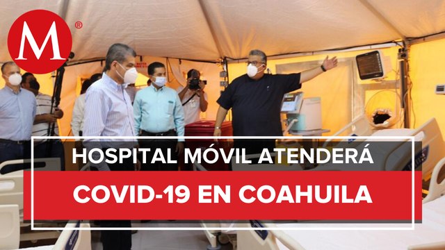 Gobernador Miguel Riquelme entrega hospital móvil en Acuña, Coahuila
