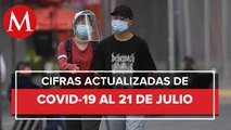 Cifras de coronavirus en México al 21 de julio