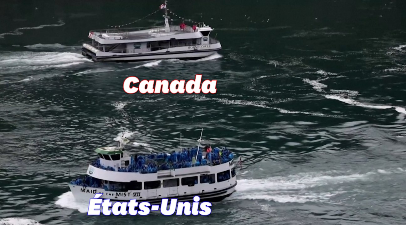 Aux chutes du Niagara, le contraste entre touristes canadiens et américains est frappant