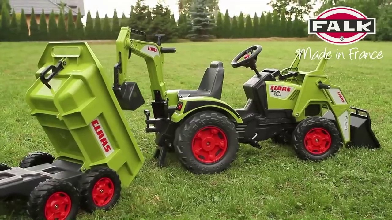 Ogromny traktor, koparka dla dzieci na pedały, wywrotka CLAAS AXOS 1010W