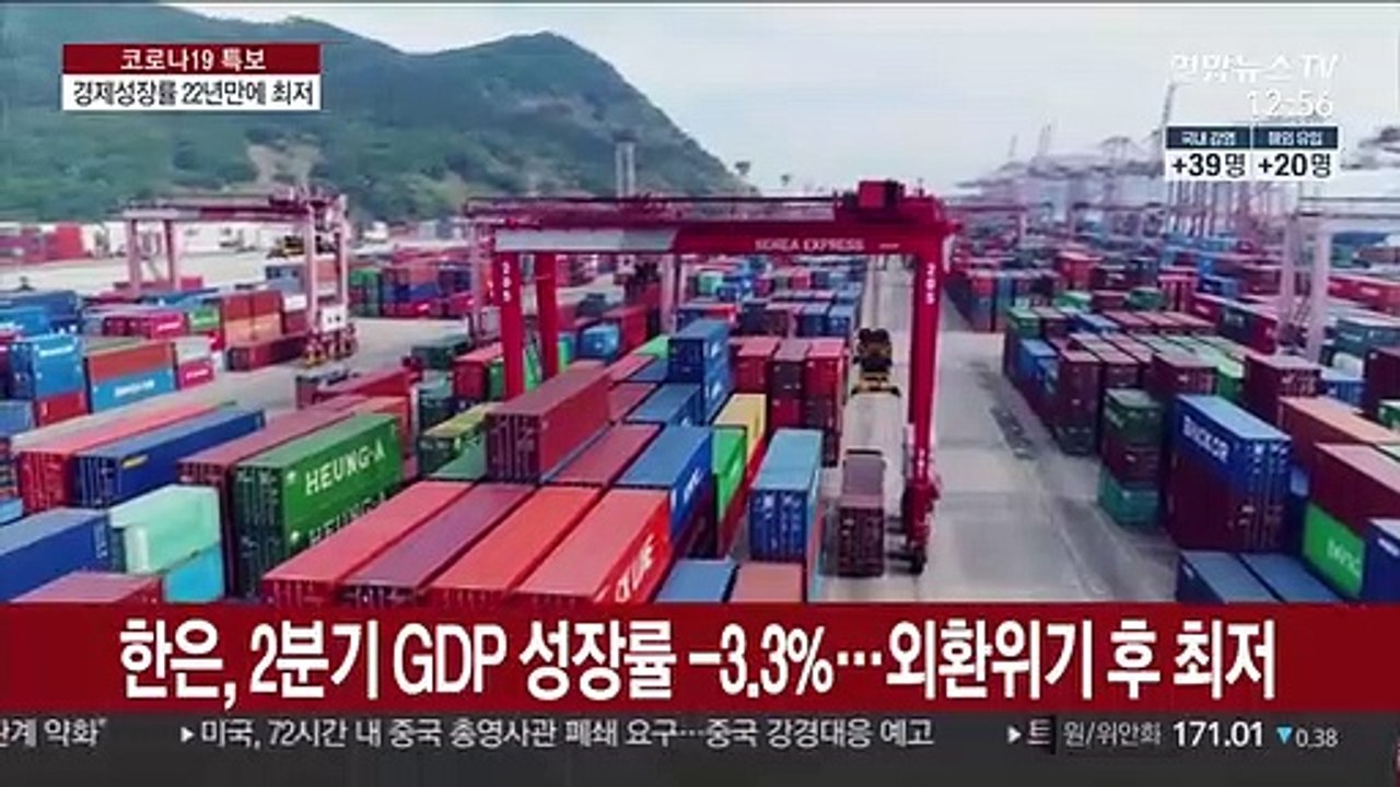2분기 성장률 -3.3% 추락…외환위기 뒤 최저