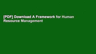 [PDF] Download A Framework for Human Resource Management