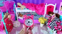 Barbie Doll and Dog Morning Routine in Pink Bedroom!