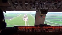 Cockpit view - Boeing 747-400F Landing Amsterdam Schiphol