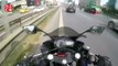 Maltepe'de motosiklet kazası kask kamerasında