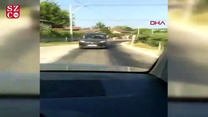 Trafikte korku dolu kovalamaca kamerada