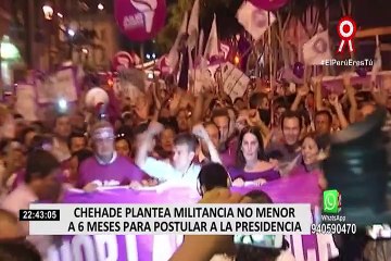 Congresista Chehade propone que los candidatos a la presidencia acrediten 6 meses de afiliación a un partido para postular