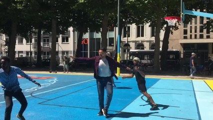 Inauguration terrain de basket 3X3 renové en plein centre de Bruxelles (Vidéo Germani)