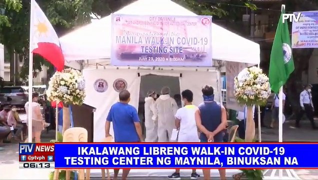 Ikalawang libreng walk-in CoVID-19 testing center ng Maynila, binuksan na