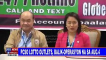 PCSO lotto outlets, balik operasyon na sa August 4