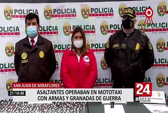 SJM: Policía captura a banda de raqueteros con armas y granada de guerra