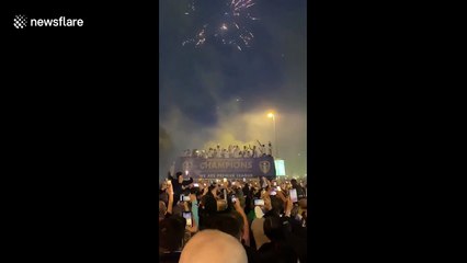 Hundreds attend Leeds United's controversial trophy parade after their promotion
