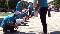 Ayasofya'da Cuma namazı için sosyal mesafe hazırlığı