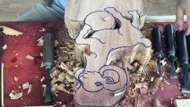 Amazing Wood Carving Skill and Techniques, How to make a beautiful Goat