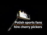 Fans dodge stadium restrictions with cherry pickers