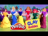 6 Disney Princesses Clay Buddies Activity Book with Belle Ariel Rapunzel Cinderella using Play-Doh